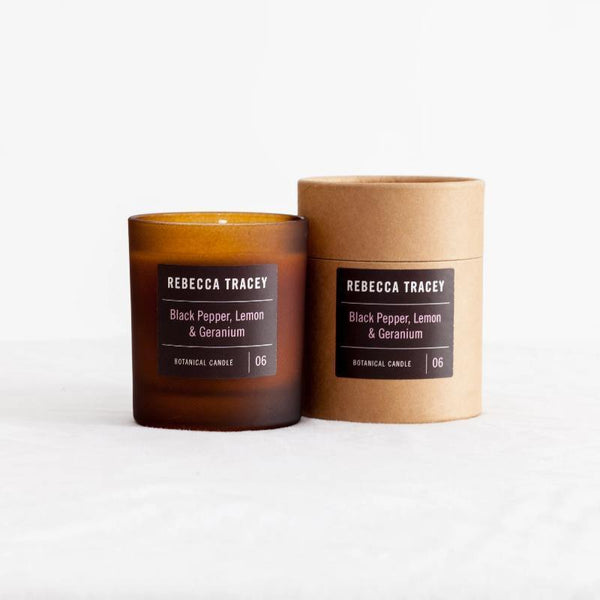 Rebecca Tracey Black Pepper, Lemon & Geranium Candle - Joal Interiors